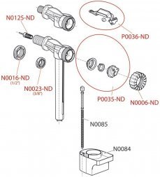 Клапан запорный Alca Plast нижний с мет. резьбой А18-3/8
