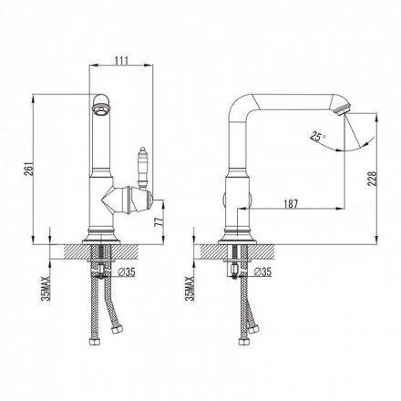 Смеситель с высоким изливом IDDIS Loft, бронза, LOF1LMBi05