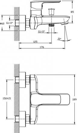 Смеситель для ванны с душем Orange MERCI M13-100cr