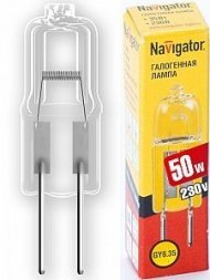 Лампа Navigator JCD 220V 50W G6.35 NH-JCD-50-220-G6.35/C прозр. 26665