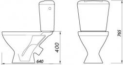 Унитаз компакт Оптима Стандарт кноп. нижняя подводка +сиденье  Лобненский стройфарфор