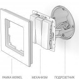 Выключатель трехклавишный (белый) W1130001 Werkel