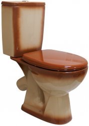 Унитаз-компакт УЮТ косой выпуск 2-х реж.арм. Инкоэр сид.п/п Уклад коричневый декор Вн УкУкд16